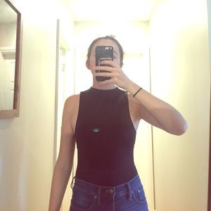 Girlfriend Collective mockneck bodysuit with snaps